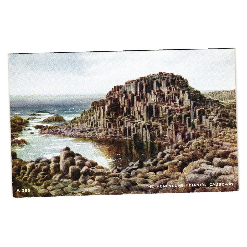 Vintage Postcard Honeycomb Giants Causeway Valentines Art Colour Scotland Gift